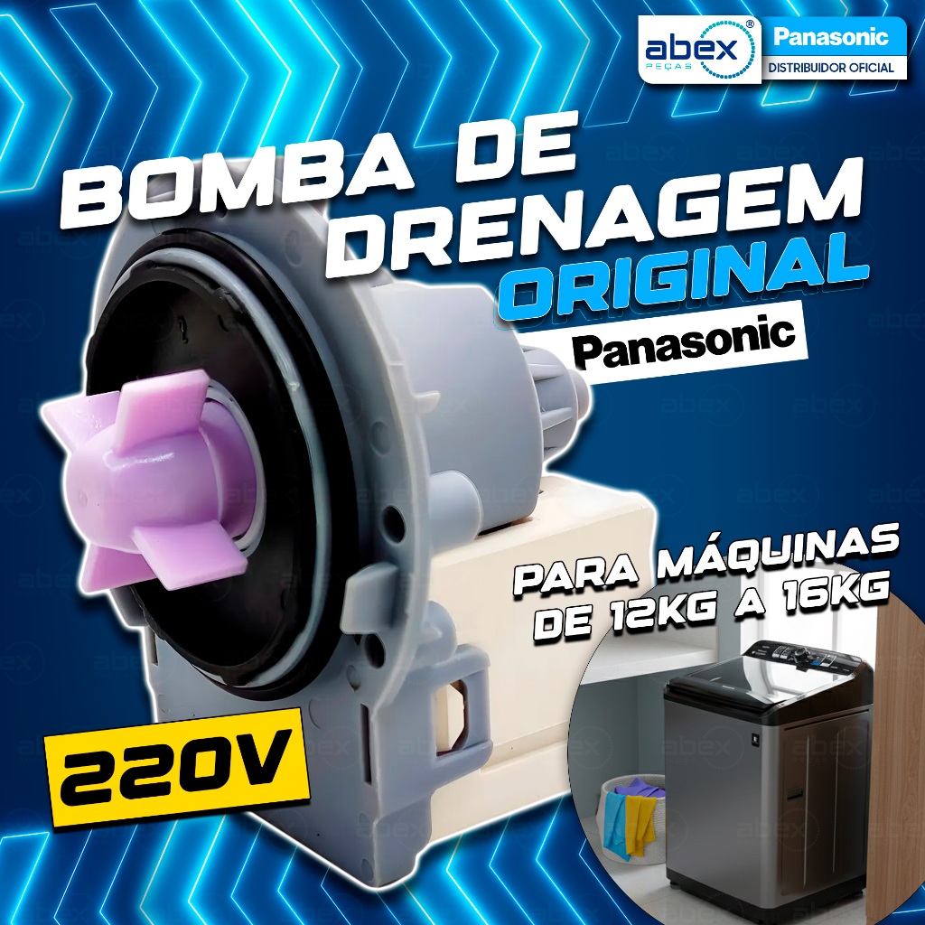Bomba Drenagem Lavadora Panasonic 12kg 14kg 16kg F160P6 FS12G1 F140B3 AWW008CA1D80-BE 220v Original