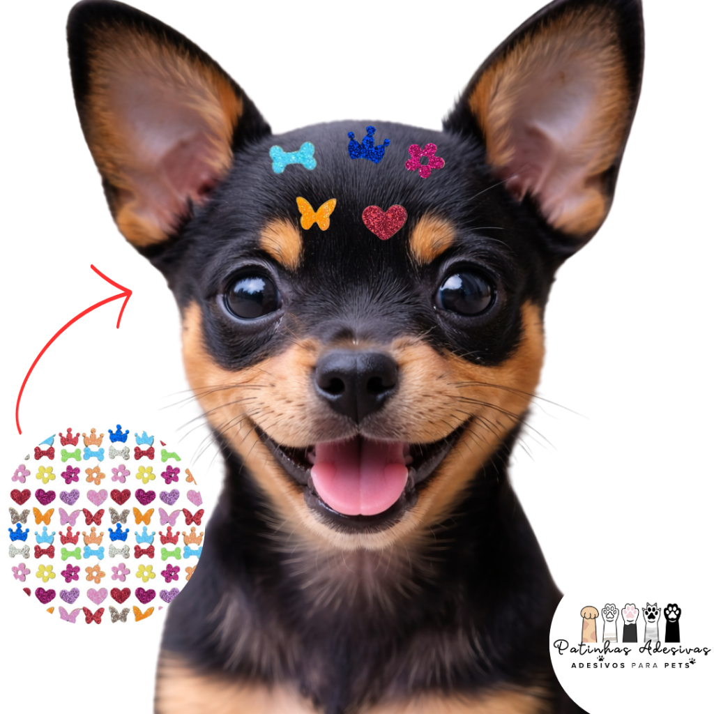 Kit de 100 Mini Adesivos Pet - Filhote - cola PREMIUM
