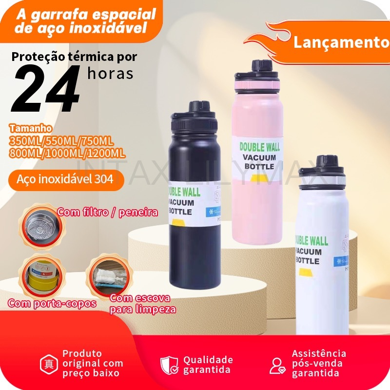 PROMOÇÃO LIMITADA | 1200 ml 32 Oz 40 Oz Garrafa Térmica liso espacial Quente & Frio Com Isolamento Térmico