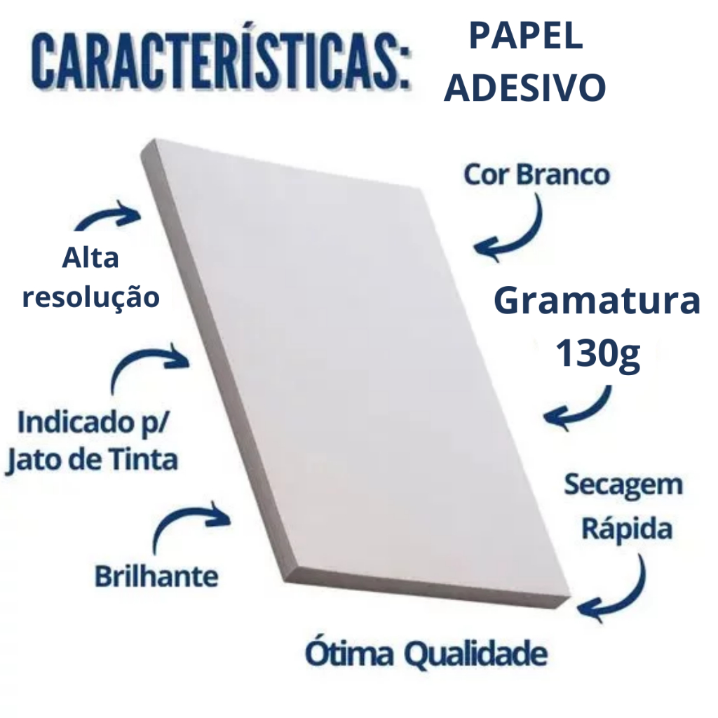 Papel Fotográfico ORIGINAL Masterprint Glossy Adesivo 130g à Prova D'água A4