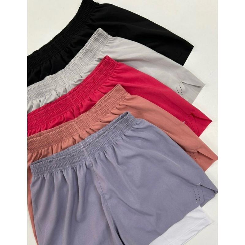 Short Duplo fitness Feminino Tactel Corrida Crossfit Academia em Oferta na Shopee