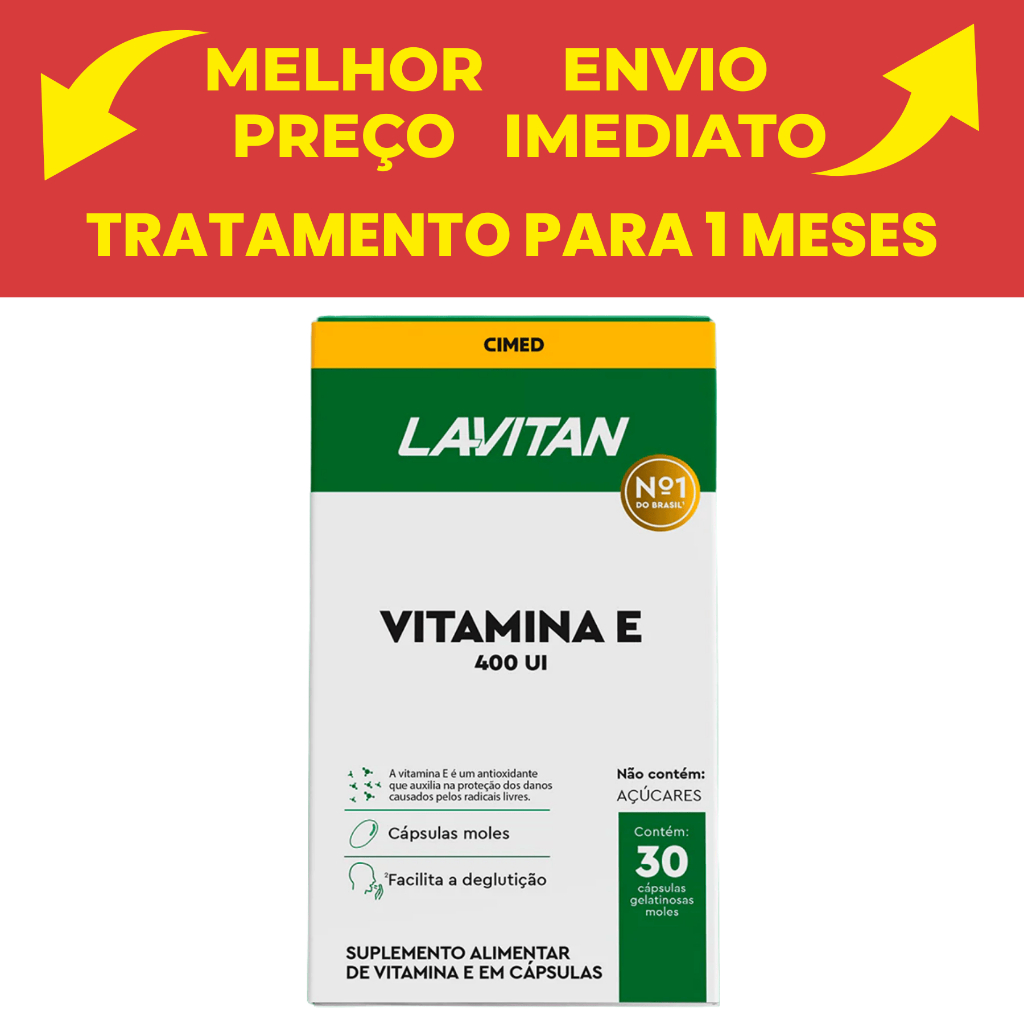 Suplemento Lavitan Vitamina E 400 UI – 30 Cápsulas em Oferta na Shopee