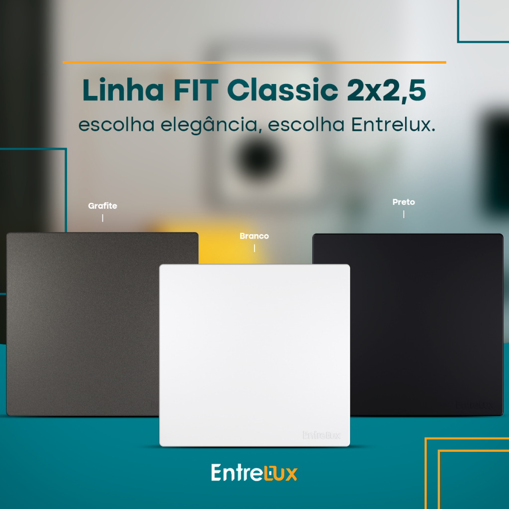 Espelho Placa Cega Linha Fit 2x2,5 Tampa Lisa Entrelux para Móveis e Pedras