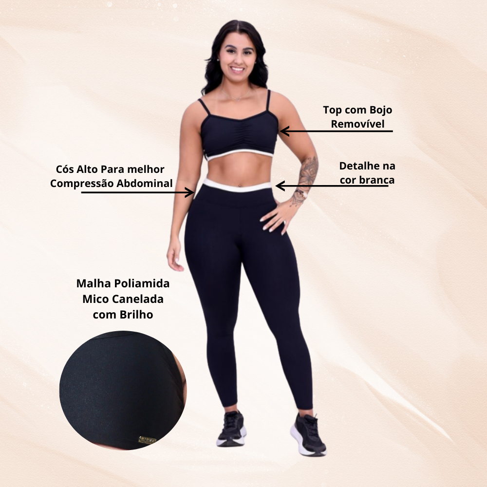 Conjunto Feminino Fitness Premium Legging Sem Transparência Academia Atividade Física Conforto Treino