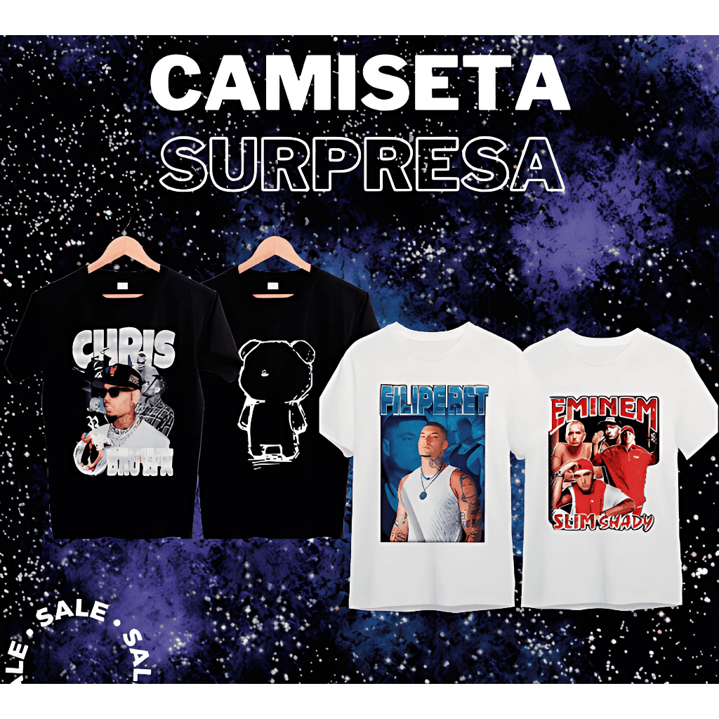 Kit 2 Camisetas Surpresa Infantil Queima de Estoque Super Saldão Camisa Blusa Algodão Unissex Camiseta Surpresa Infantil