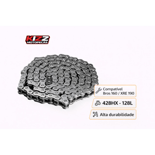 Corrente Transmissão Darom 428hx128l  CG 160/Xre 190/Biz 110/YBR 125/Factor 150/Fazer 150/XTZ 125 em Oferta na Shopee
