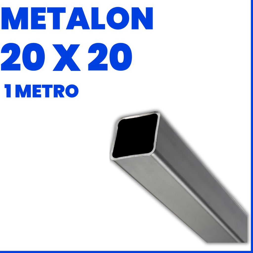 Metalon Aço Quadrado 20x20 1 Metro Industrial Chapa 20