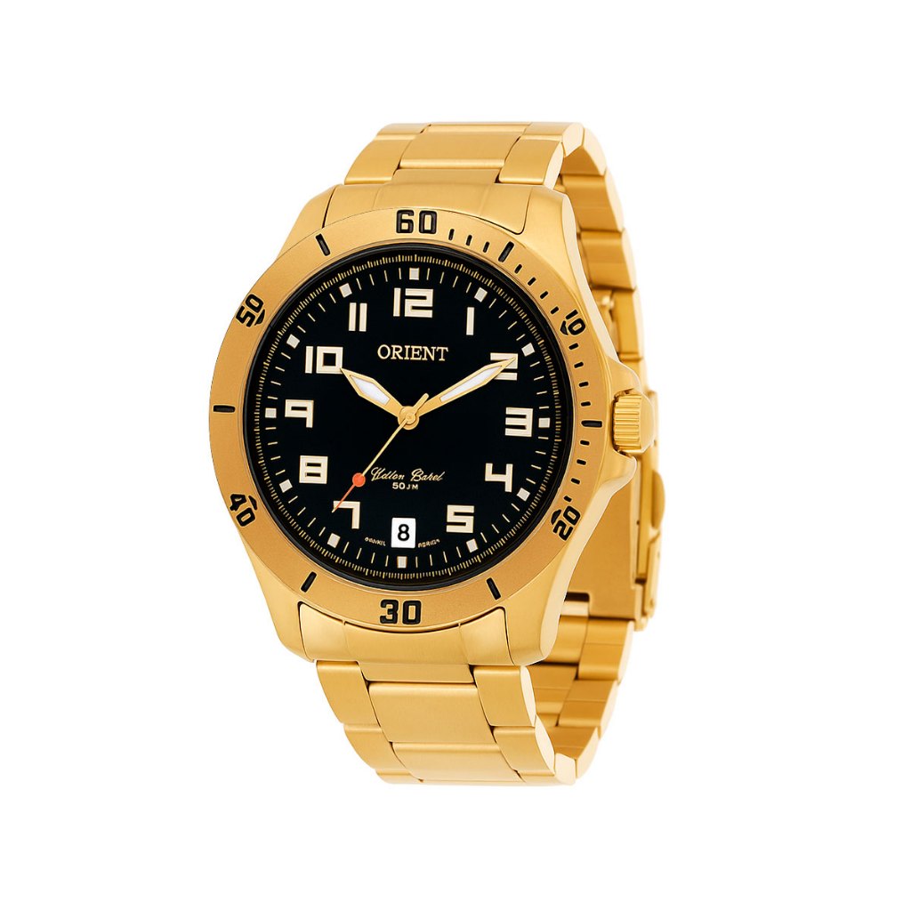 Relógio Orient Masculino Analógico Aço Inoxidável Dourado Mgss1105a P2kx
