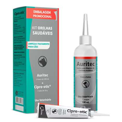 Kit Otológico Auritec + Cipro Otic - SYNTEC em Oferta na Shopee