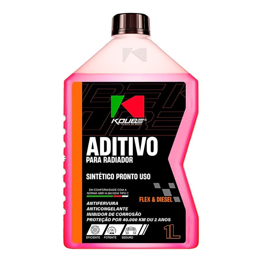 Aditivo para Radiador Sintético Pronto Uso Rosa Koube Original - 1 Litro