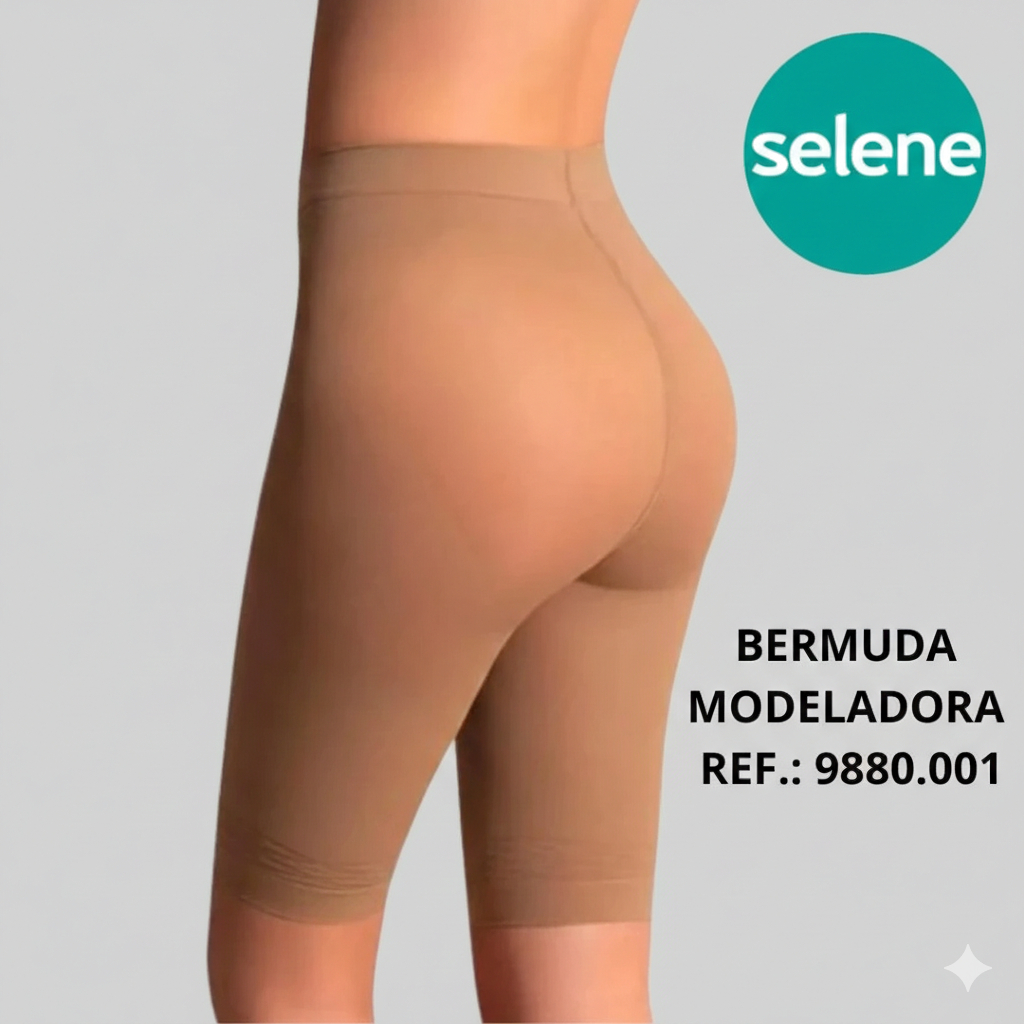 Bermuda modeladora elastano Selene Ref.: 9880 em Oferta na Shopee