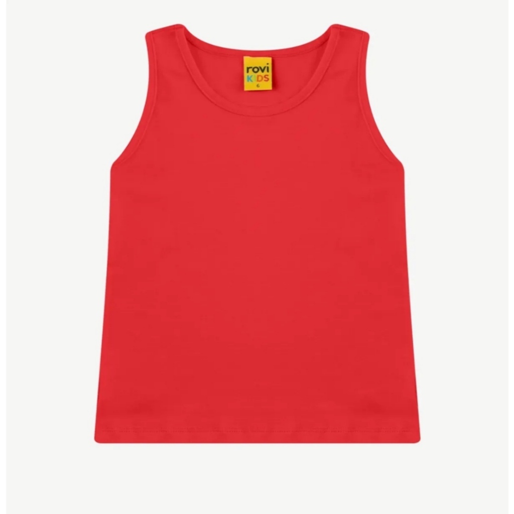 Kit 3 Blusas Regata Feminina Infantil Rovi Kids Tam 6 Cores Sortidas