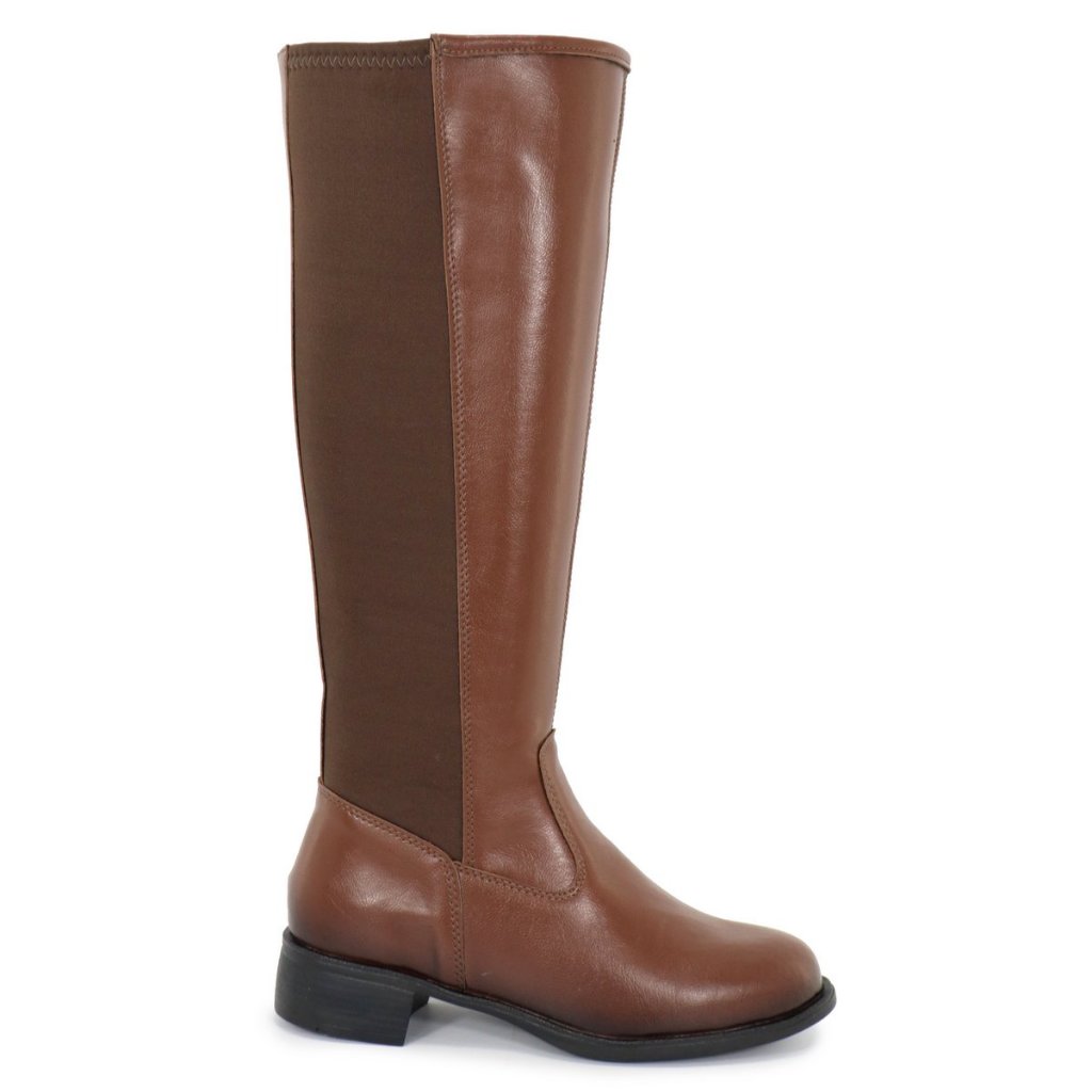 Bota Da Moda Texana Feminina Montaria Premium Cano Longo com Elástico em Oferta na Shopee