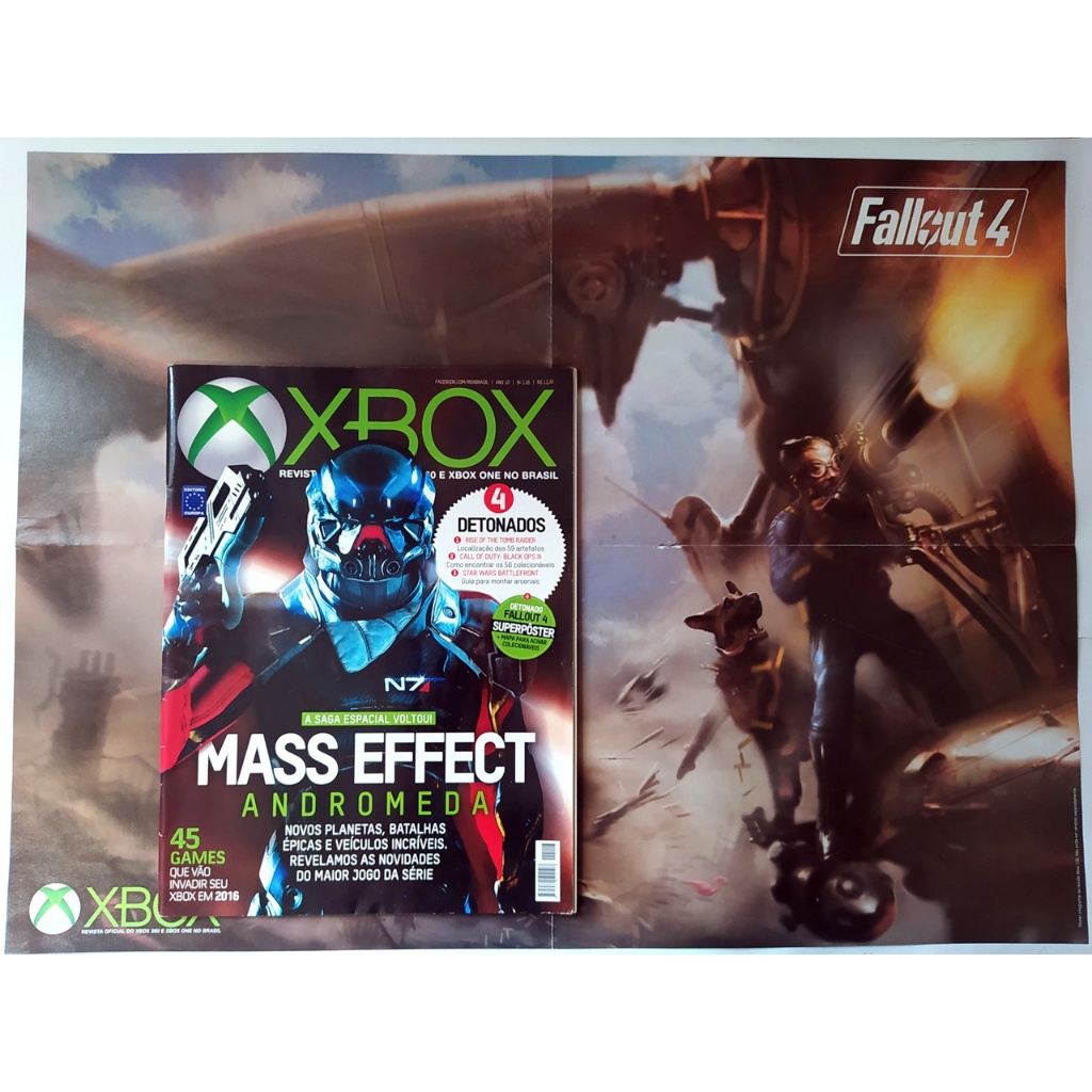 Revista X-Box 360 Nº 116 - Ano 10 - Revista + Poster Fallout 4 - Editora Europa - 2016