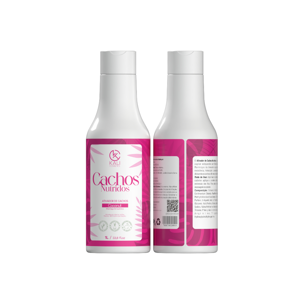 Ativador e Modelador de Cachos 1L Antifrizz com Óleo de Coco Kali Cosmetics