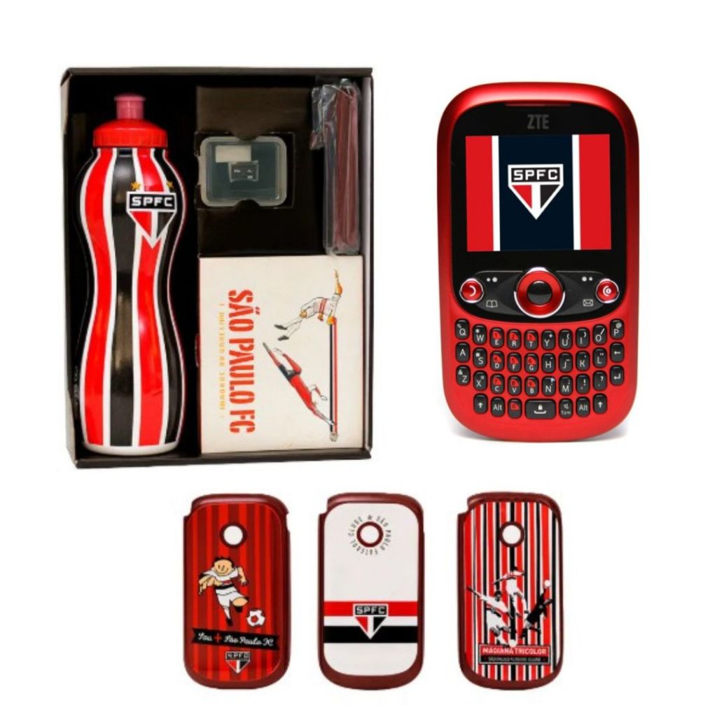 Kit Celular ZTE R236 São Paulo FC Oficial + Garrafa + 3 Capas Tricolor Relíquia PRODUTO NOVO LACRADO