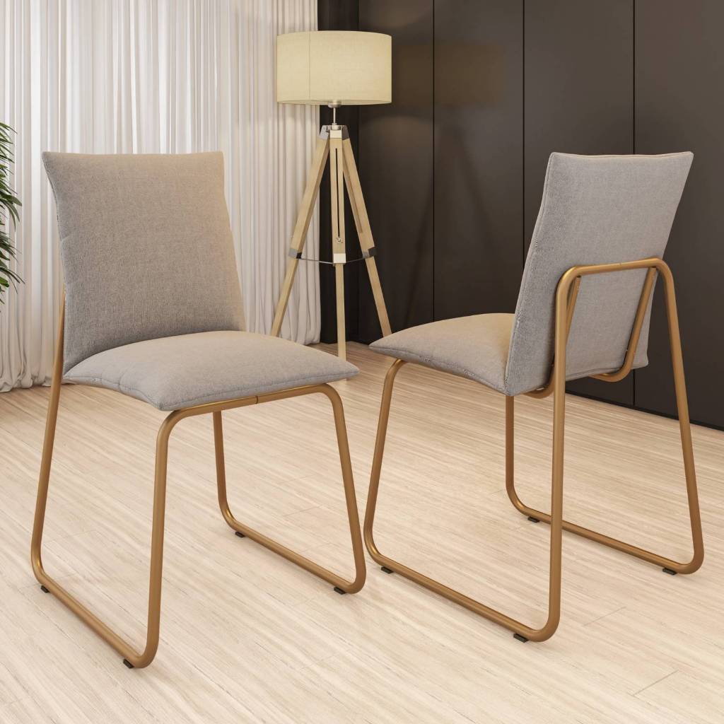 Conjunto 2 Cadeiras de Jantar Soft 1750 Carraro Areia Rose em Oferta na Shopee