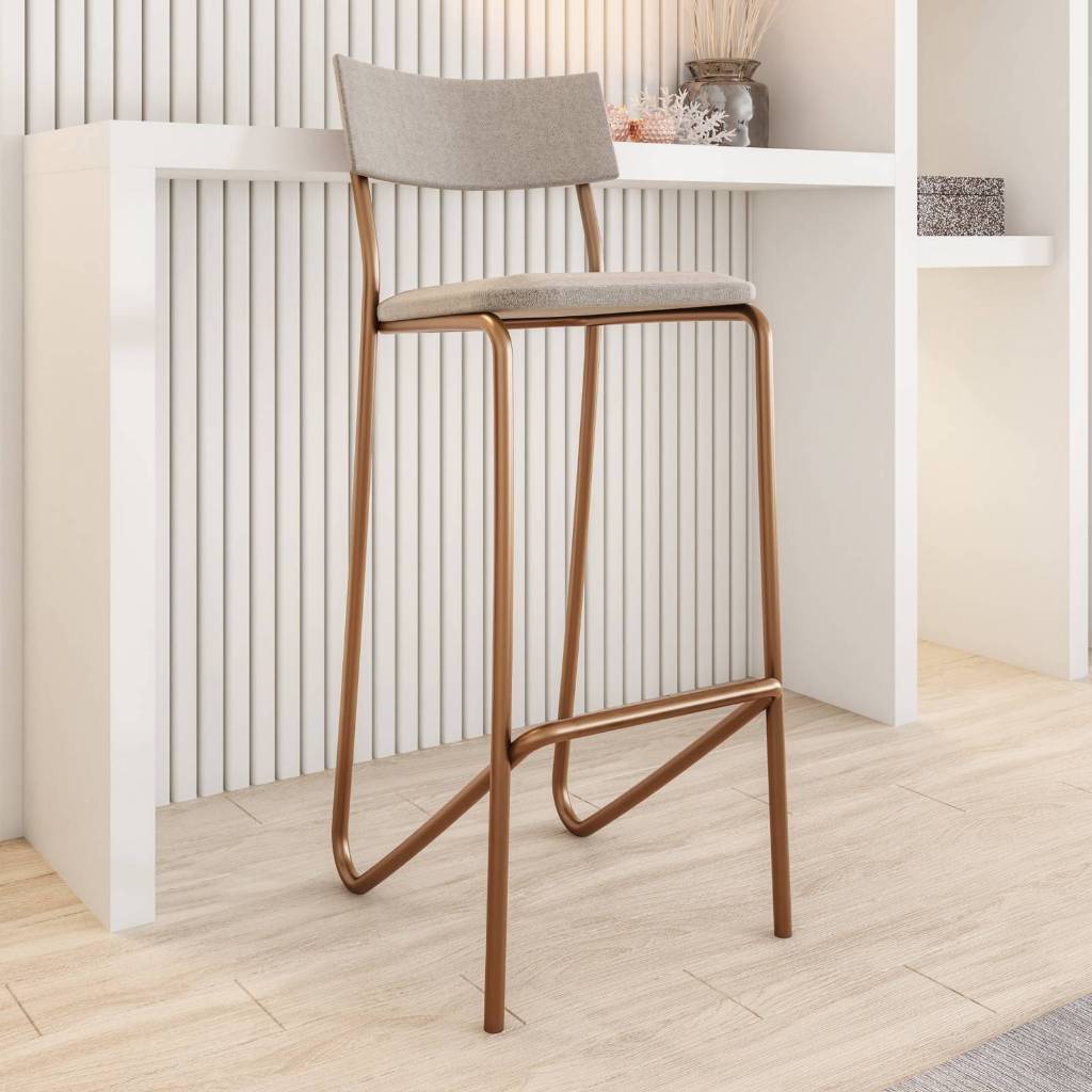 Banqueta Alta Cozinha Balcão 1747 Carraro Areia Rose em Oferta na Shopee