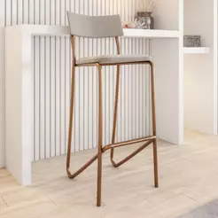 Banqueta Alta Cozinha Balcão 1747 Carraro Areia Rose