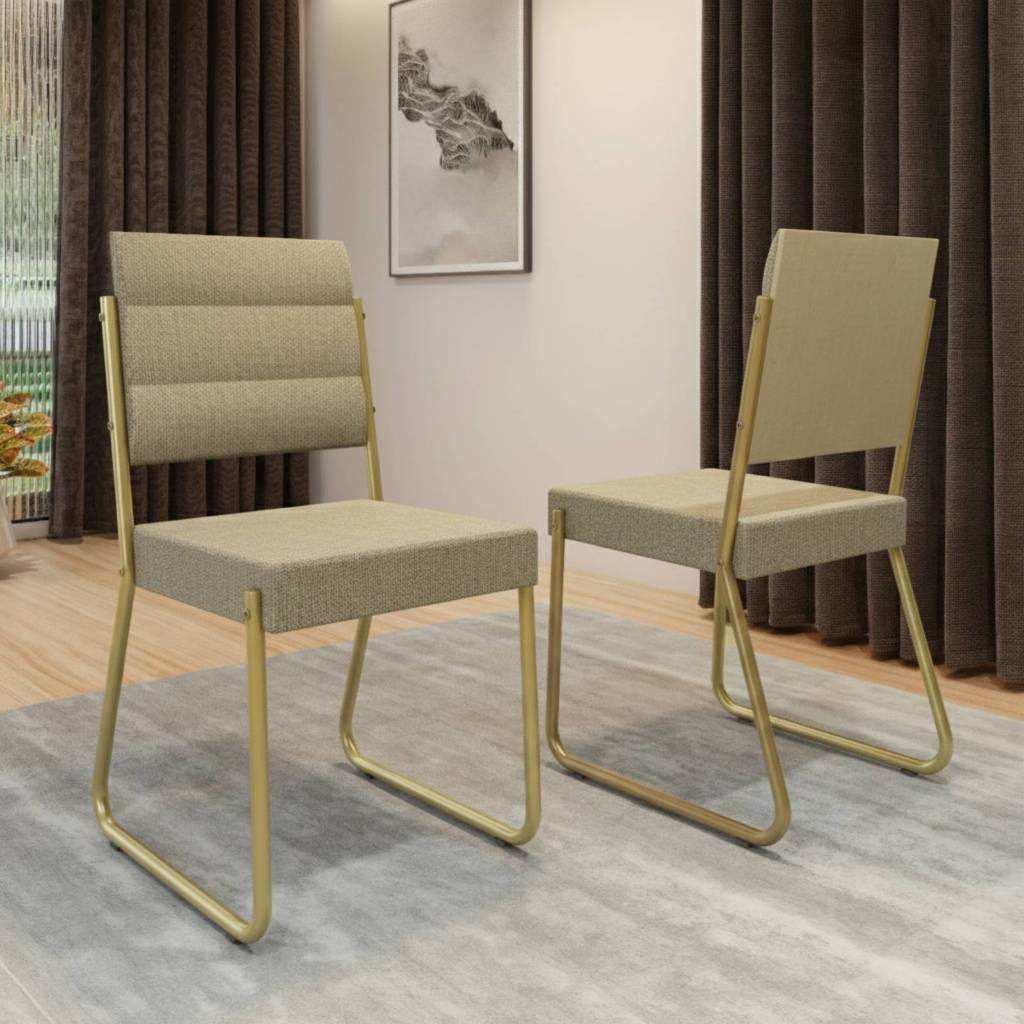 Conjunto 2 Cadeiras de Jantar 1736 Carraro Dourada em Oferta na Shopee