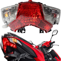 Lanterna Traseira Vermelha Para Honda Elite 125 2019 a 2024 Completa