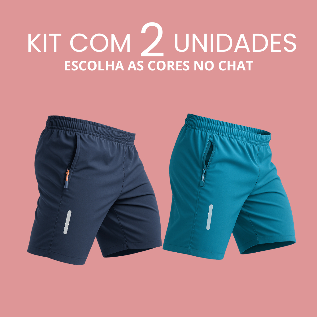 Kit 2 Bermuda Academia Masculino Com Bolso Leve Corrida Verao Short Masculina Academia Elastano Praia