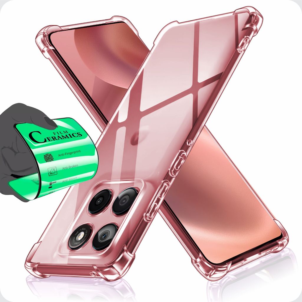 Capa Capinha Anti Shock Transparente + Película Para Motorola G86 em Oferta na Shopee