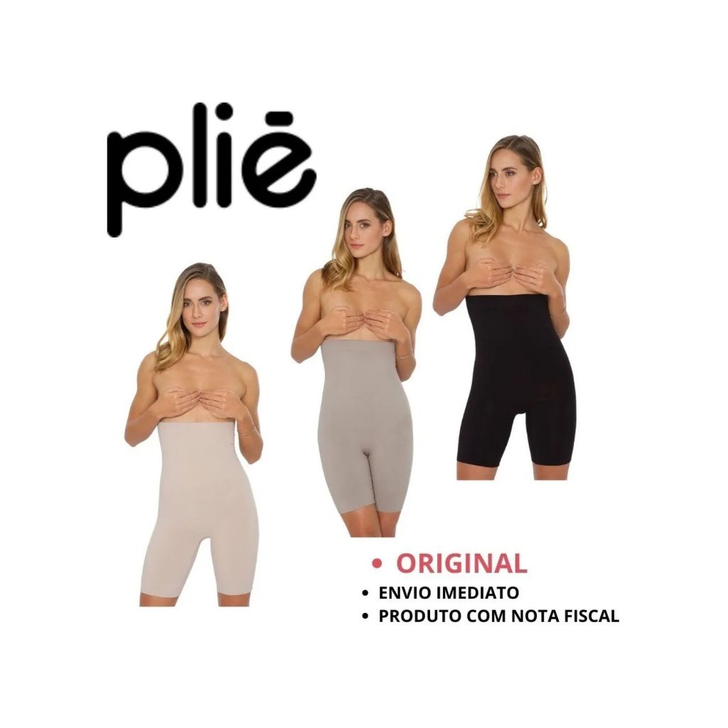 Bermuda Modeladora Alta Compressão Abdominal Pós Parto Cirúrgico Dupa Faixa Silicone Plié Ref 50069 em Oferta na Shopee