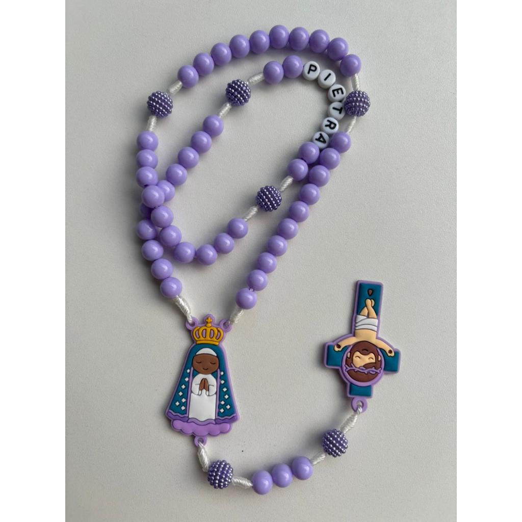 TERÇO INFANTIL PERSONALIZADO COM NOME NOSSA SENHORA APARECIDA