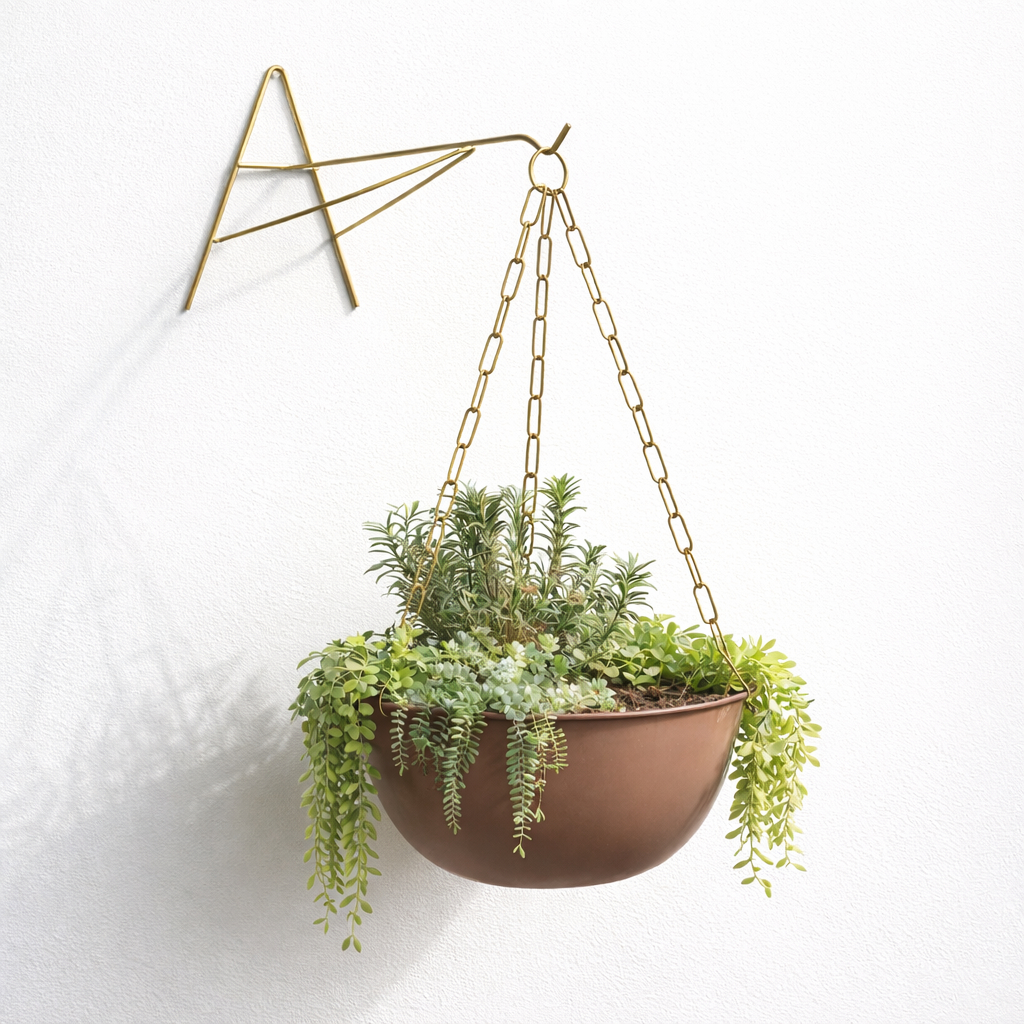 Suporte para Vaso de Parede Kit 5 Xaxim G Arame Zincado Resistente Jardim Vertical Pendurar Plantas