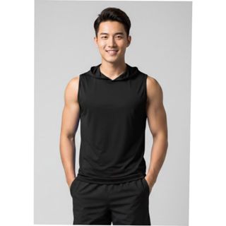 CAMISETA ESPORTIVA REGATA COM CAPUZ EM MALHA FRIA em Oferta na Shopee