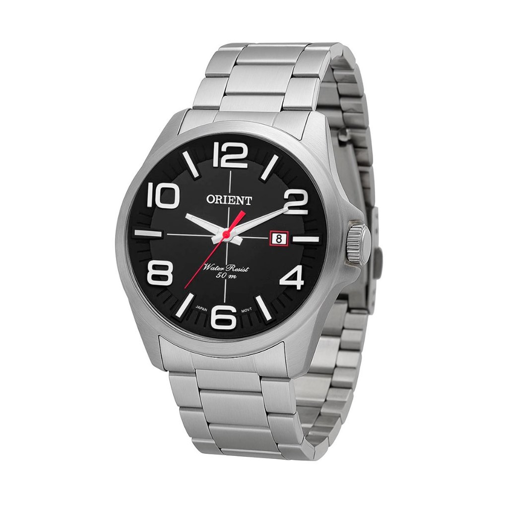Relógio Orient Masculino Aço Inoxidável Analógico Prata Original Mbss1289 P2sx