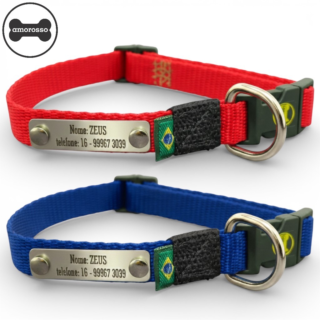 Coleira Pequena Personalizada Passeio Shih Tzu Yorkshire Pug Lulu da Pomerânia Maltês Reforçada Chihuahua Cao Dog Pet
