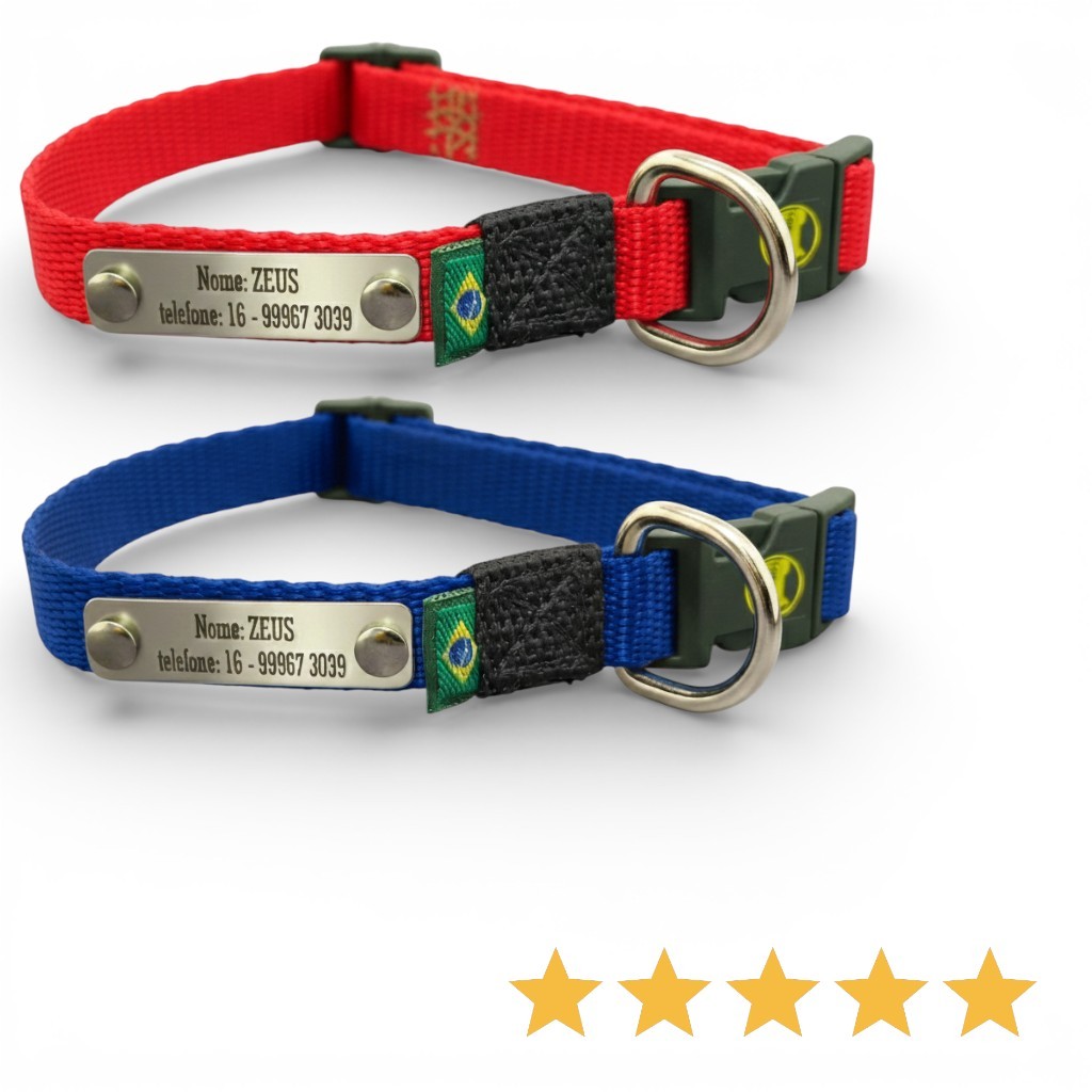 Coleira Pequena Personalizada Reforçada Shih Tzu Yorkshire Cão Pug Lulu da Pomerânia Cao Dog PetMaltês Chihuahua Passeio