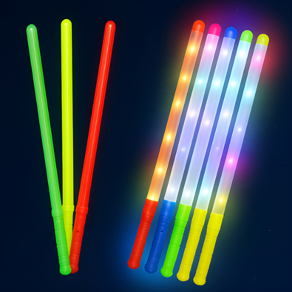 Bastão Led Neon Algodão Doce 10/20/30 Plástico Festas Neon Balada Casamentos Pisca Luz