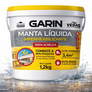 Manta Líquida Emborrachada Impermeabilizante Garin 1,2kg ou 3,6kg em Oferta na Shopee