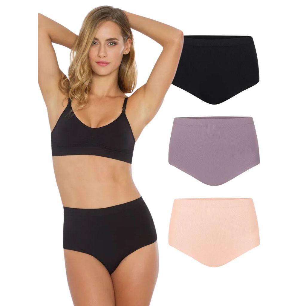 Kit 3 Calcinhas Super Conforto Respirável Cintura Alta Feminina Modela Com Conforto Algodão em Oferta na Shopee