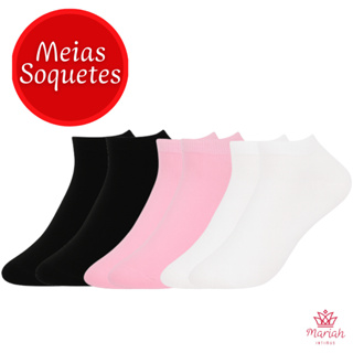 Kit 6/12 Pares De Meias Soquete Feminina Respirável Adulto em Oferta na Shopee