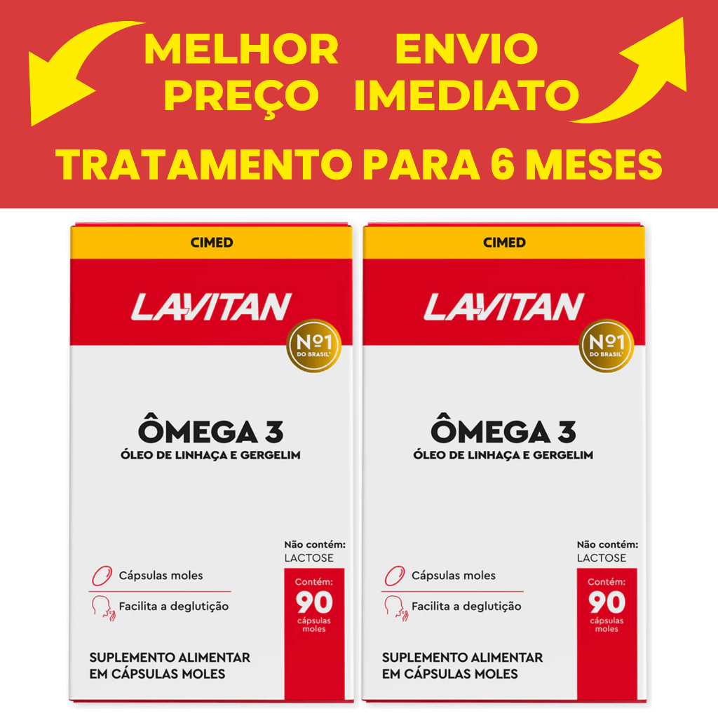 Kit com 2 Lavitan ômega 3 mais com 90 cápsulas gelatinosas @ Original em Oferta na Shopee