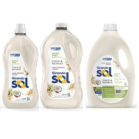 Lava Roupas Sabão Líquido Coco e Baunilha | 1 Litro, 3 Litros e 5 Litros - Girando Sol em Oferta na Shopee