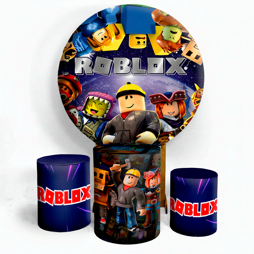 Kit Painel E Cilindro Festa Roblox Para Menino E Menina