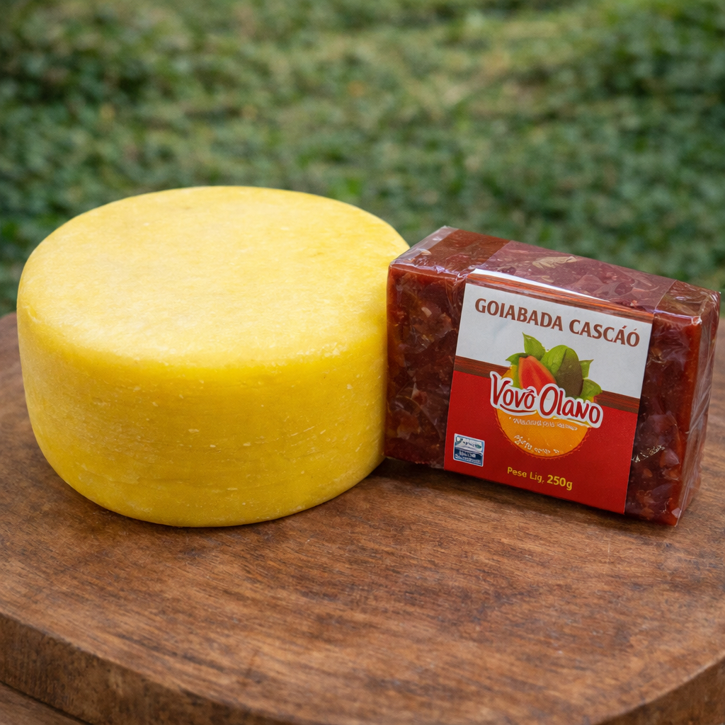Kit Queijo Minas Meia Cura + Goiabada Cascão Vovó Olavo 250g – Sabor Típico de Minas
