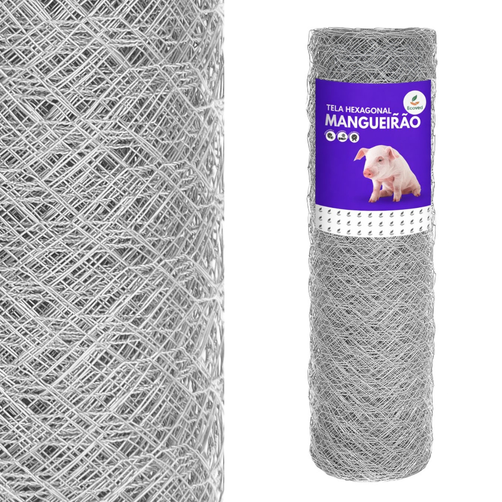 Tela Mangueirão Galvanizada 0,80 x 25 Metros Fio 18 Cercado Rural em Oferta na Shopee