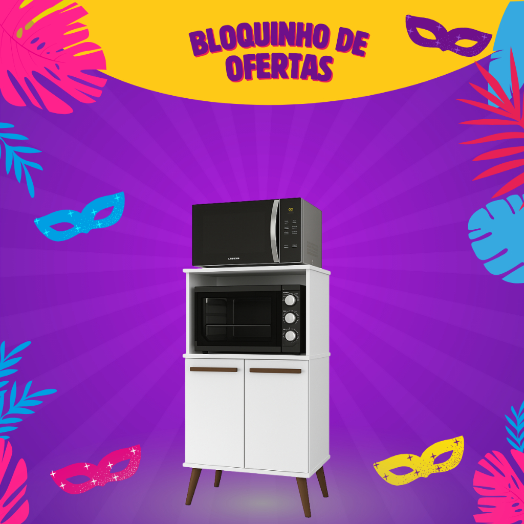 Imagem Armario Multiuso para Microondas e Forno e com 02 Portas Lisboa