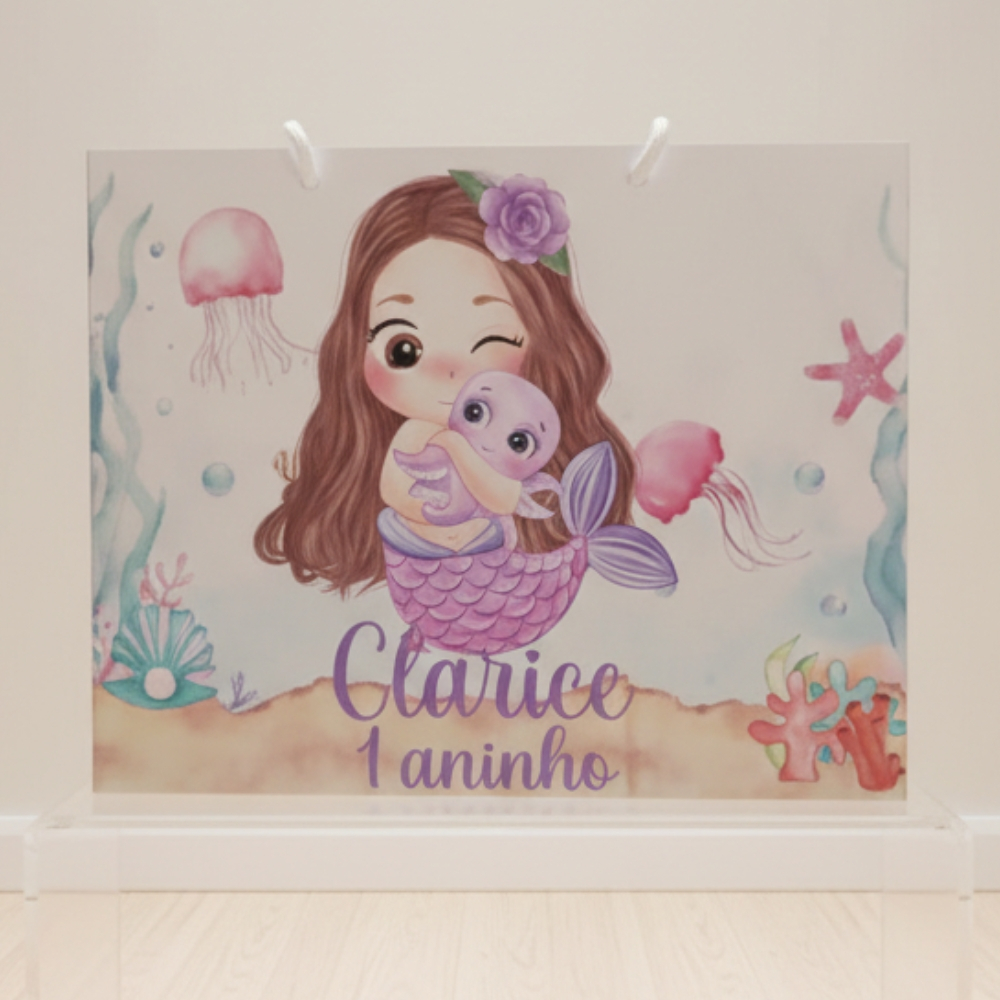 Sacolinha SEREIA FUNDO DO MAR Personalizado | Sacolinha | Lembrancinha Aniversário PEGUE E MONTE