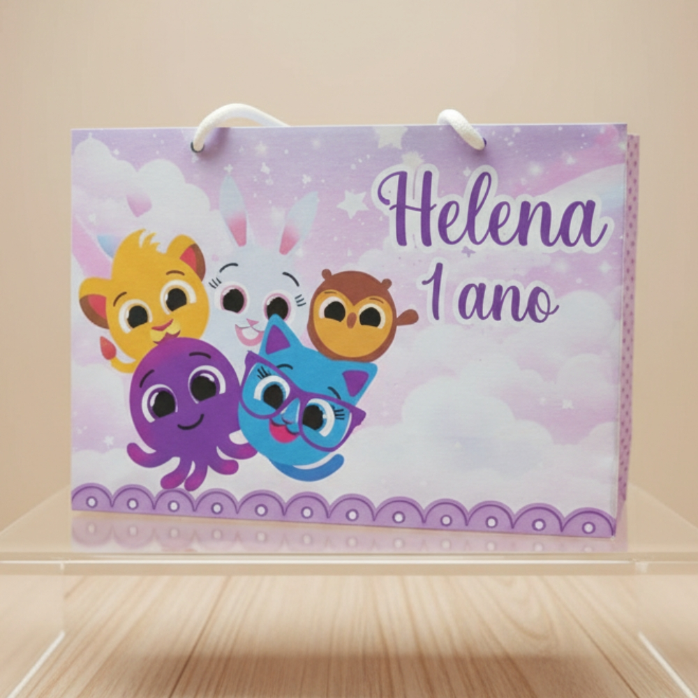 Sacolinha Personalizada Bolofofos | Sacola | Lembrancinha com Nome | Aniversário| PEGUE E MONTE