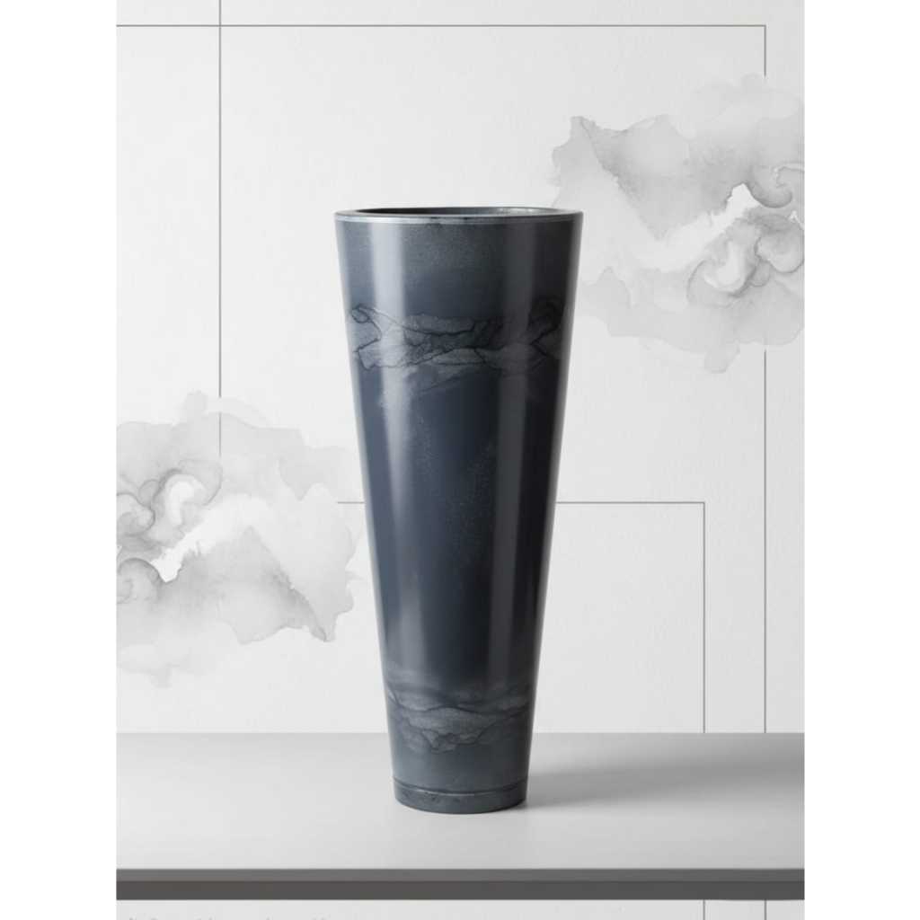 Vaso Para Plantas e Flores Coluna Ibiza Classico Grande 70cm Casa Jardim Com Prato Coletor