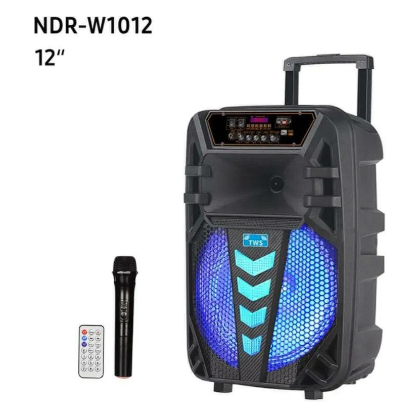 Caixa Som Portatil Bluetooth Ndr-1012 Com Microfone S/ Fio Preto 127/220v