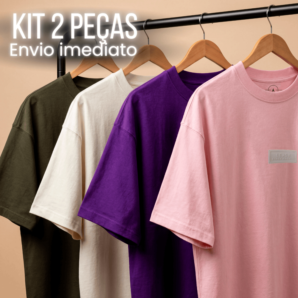 Camiseta Streetwear kit 2 peças oversized para academia perfeita malha em Oferta na Shopee