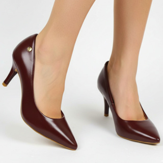 Scarpin Vizzano Salto Médio 7cm Bico Fino Feminino Conforto Social Trabalho Festa Várias Cores em Oferta na Shopee